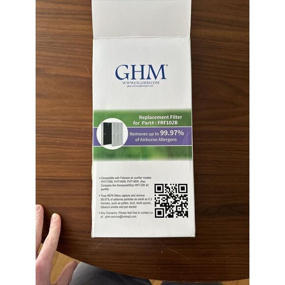 GHM True HEPA Replacement Filter 2-Pack 3-in-1 For Febreze Air Purifier FRF102B - Picture 2 of 4